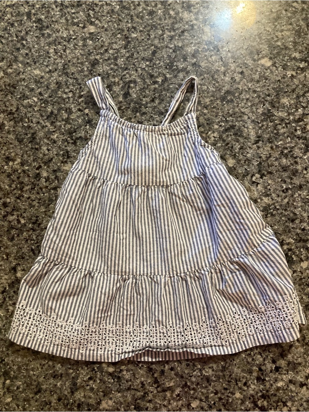 Old Navy baby Girls' Blue and White Striped Sundress Top - Sleeveless sz 12-18m